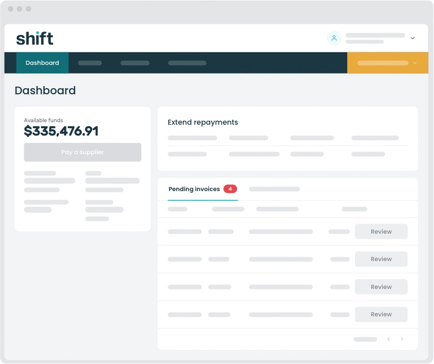 Approve Supplier Invoice - Shift Trade Dashboard